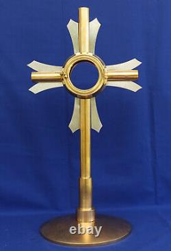 OSTENSOIR Monstrance Laiton Doré et Argenté 57cm Reliquaire Art-Déco ca 1930