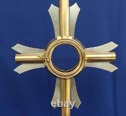 OSTENSOIR Monstrance Laiton Doré et Argenté 57cm Reliquaire Art-Déco ca 1930