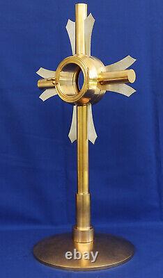 OSTENSOIR Monstrance Laiton Doré et Argenté 57cm Reliquaire Art-Déco ca 1930