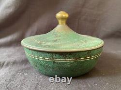 Original WMF Ikora Art Déco Vert Laiton Recouvert Pot Bol Marquée Bas