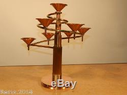 Paire de candelabres 1970, bronze, laiton et cuivre