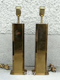 Paire lampes design 70 80 laiton style Rega lamp brass