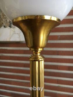 RARE LAMPE de SENATEUR authentique laiton bronze opaline