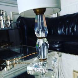 Rare Lampe Cristal Baccarat et laiton Art déco Design Adnet vers 1940