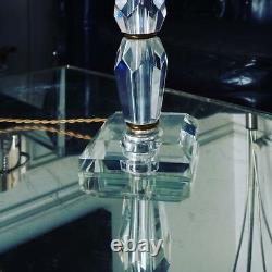 Rare Lampe Cristal Baccarat et laiton Art déco Design Adnet vers 1940