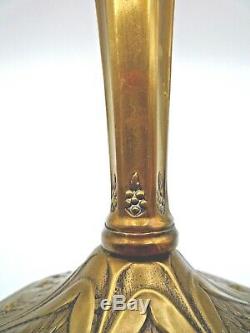 SCHNEIDER-Lampe art nouveau deco, laiton décor floral, gallé, lalique, sabino, muller