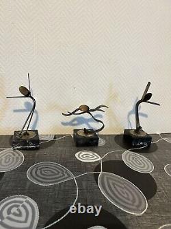 Set Of 3 Sclupture Art Deco Minimalist