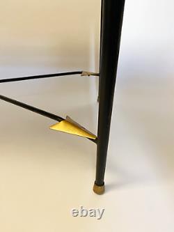 Side table appoint Dlg Arbus années 40 arrow laiton flèches mid century Art Deco