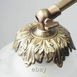 Tischleuchte Chambre à Coucher Lampe en Laiton Verre Bronze Floral Déco Art