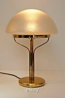 Très Élégant Art Déco Lampe de Banquiers Champignon Table en Laiton