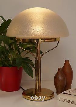 Très Élégant Art Déco Lampe de Banquiers Lampe Champignon Table en Laiton