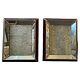 Two 1930s Art Déco Laiton, Burgundy And Année Glass Italian Picture Frames