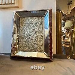 Two 1930s Art Déco Laiton, Burgundy And Année Glass Italian Picture Frames