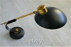 VINTAGE Lampe de bureau Ferdinand SOLERE métal noir + laiton