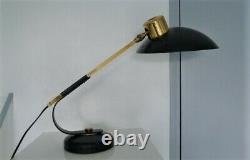 VINTAGE Lampe de bureau Ferdinand SOLERE métal noir + laiton