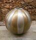 Vase boule art déco laiton nickelé dinanderie Dunand Desny Claudius Linossier