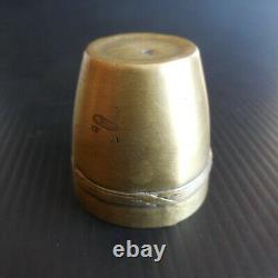 Verre récipient miniature cuivre laiton fait main vintage art déco design N5255