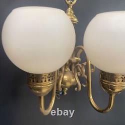 Vintage Opaline Wall Sconce with 3 Lights in Brass, Art Deco Lighting